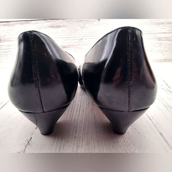Celine Paris France Black Patent Leather Pumps Shoes Womens Vintage Authentic - Picture 12 of 16